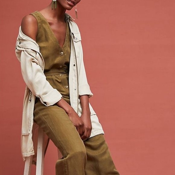 Anthropologie Sunday Anorak Jacket Cream Tan L - Picture 2 of 7